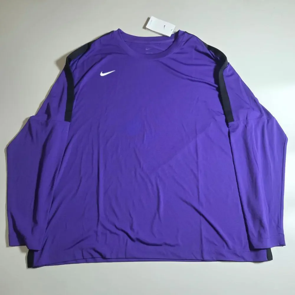 Nike Shirt Mens 2XL Purple Dri-FIT Long Sleeve Basketball Athletic Tee Top